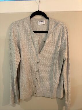 Old Navy Light Cream Cable Knit Button-Up Cardigan